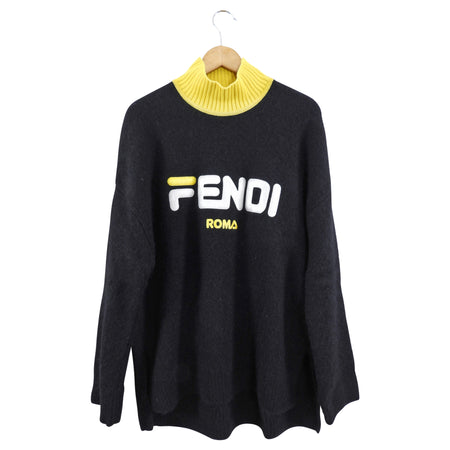 Fendi x Fila Limited Edition Black and Yellow Mohair Sweater - L / XL