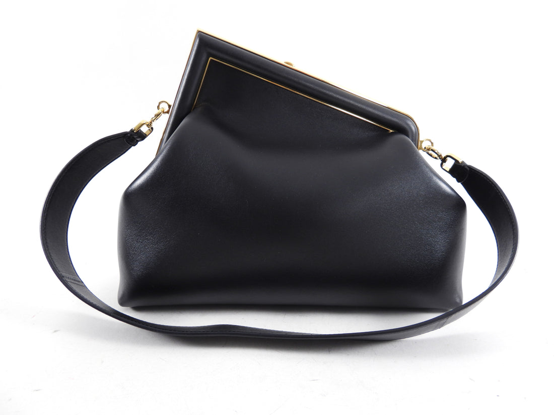 Fendi First Black Leather Medium Shoulder Bag