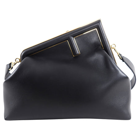 Fendi First Black Leather Medium Shoulder Bag