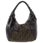 Fendi Brown Zucca Logo Spy Hobo Bag