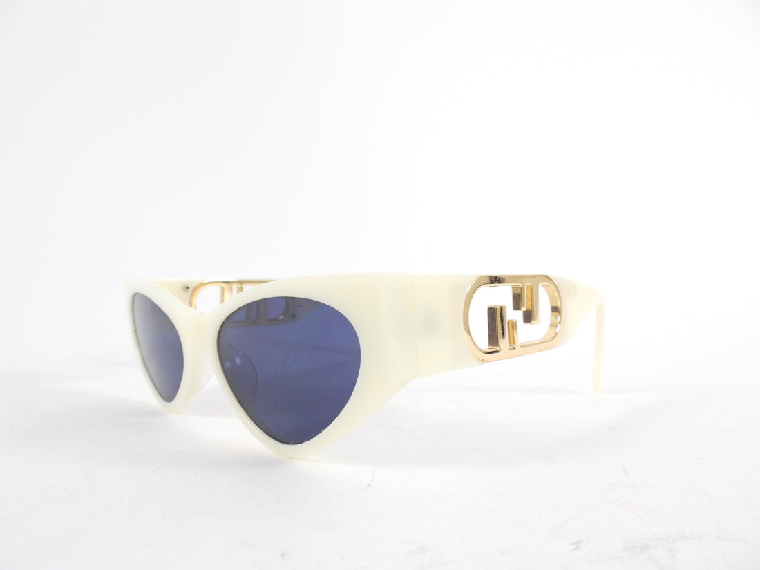 Fendi Ivory Acetate Cat Eye O'Lock Sunglasses 40049