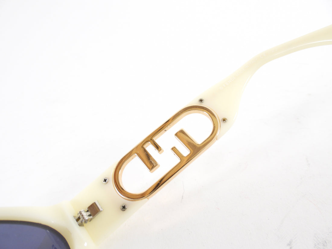 Fendi Ivory Acetate Cat Eye O'Lock Sunglasses 40049