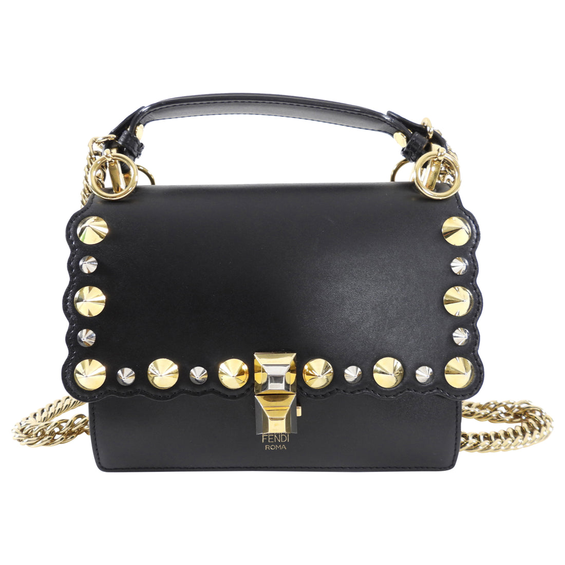 Black bag with gold studs sale