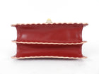Fendi Red Leather Kan I Small Chain Flap Bag