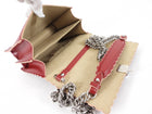 Fendi Red Leather Kan I Small Chain Flap Bag