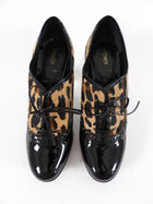 Fendi 2006 Leopard Print Pony Hair Patent Leather Ankle Booties - 38