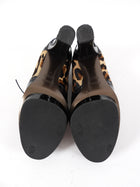 Fendi 2006 Leopard Print Pony Hair Patent Leather Ankle Booties - 38