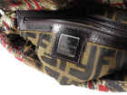 Fendi Mama Zucca Falcon Baguette Bag - Red and Brown