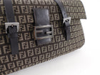 Fendi Brown Zucca Fabric East West Mama Baguette Bag
