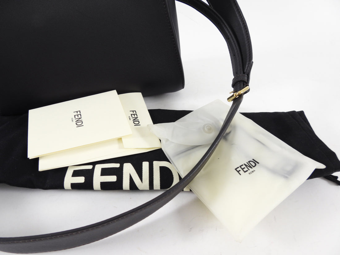 Fendi Dark Espresso Brown Leather Peekaboo Mini Bag