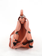 Fendi Peach Leather Mini Ruffle Peekaboo Crossbody Bag