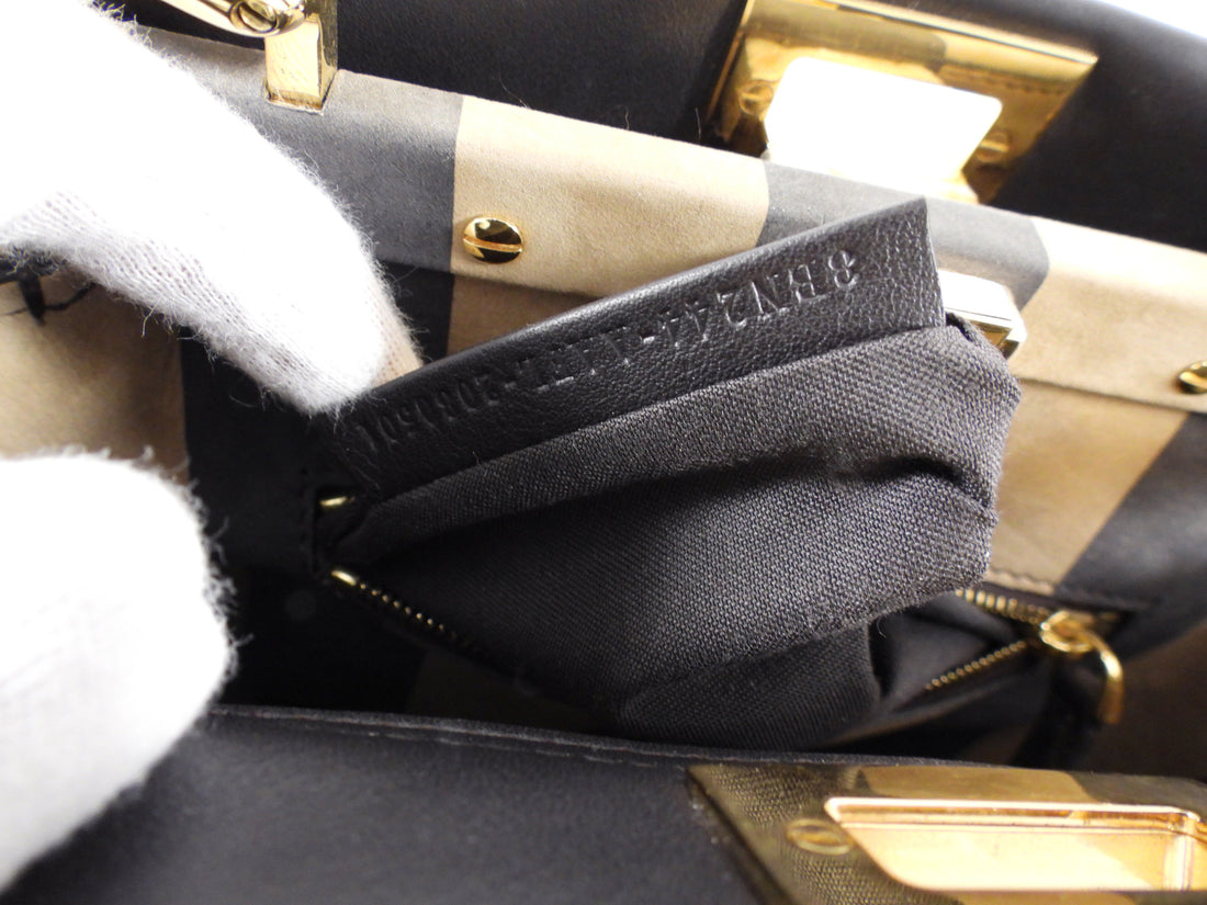 Fendi Dark Espresso Brown Leather Peekaboo Mini Bag