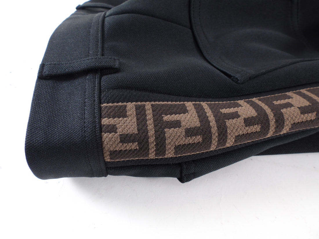Fendi Black and Brown Jersey Zucca Print Slim Pant - IT40 / 4