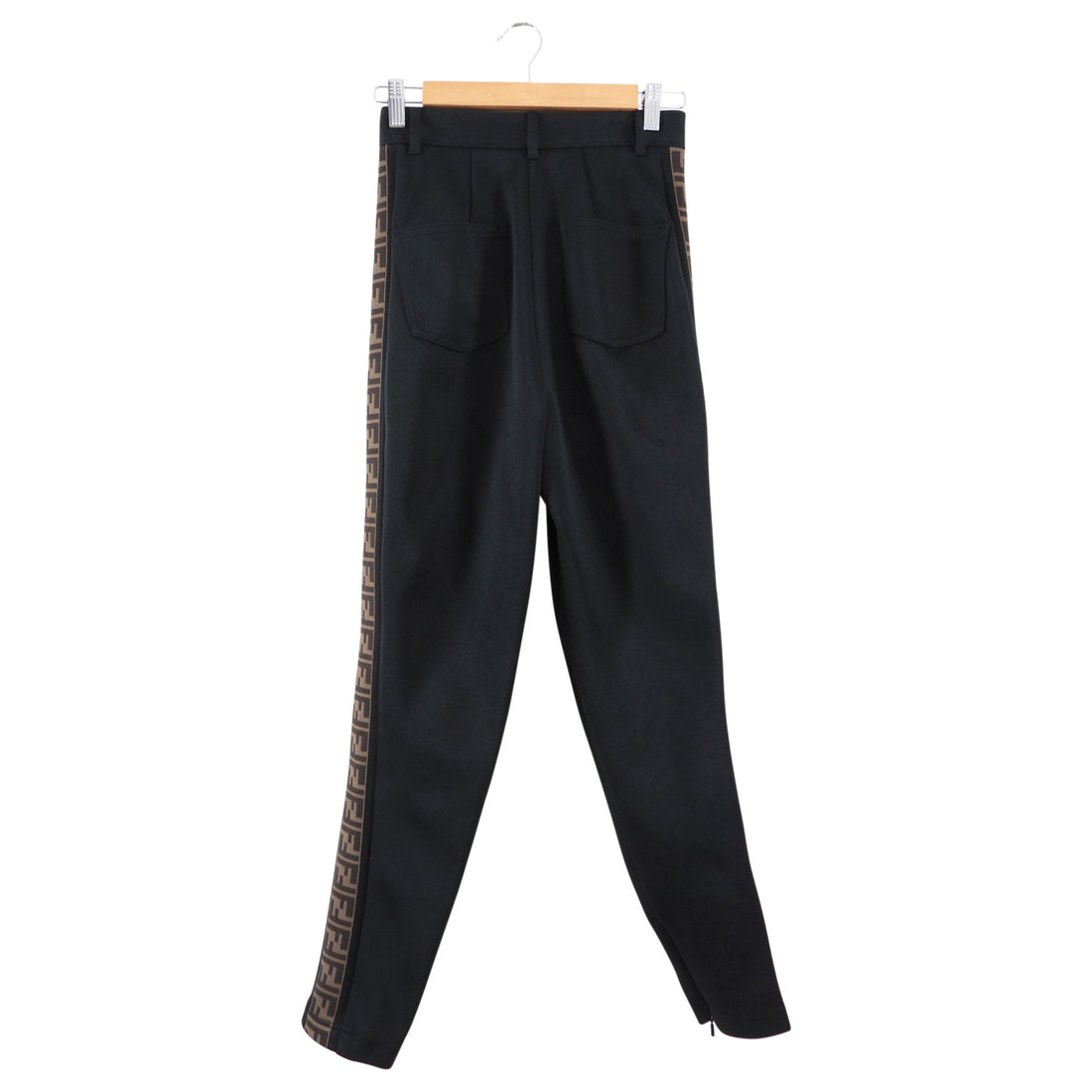 Fendi Black and Brown Jersey Zucca Print Slim Pant - IT40 / 4