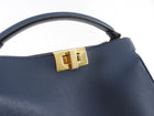 Fendi Navy Blue Leather Peekaboo Iconic Essentially Bag