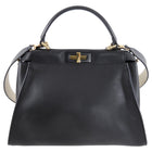 Fendi Black Leather Peekaboo Medium Two-Way Bag