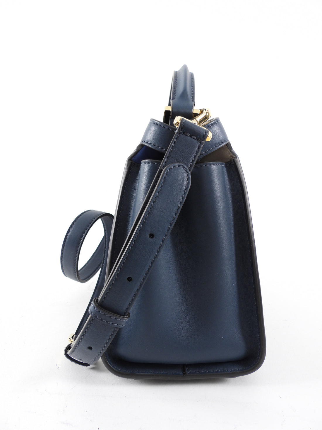 Fendi Navy Blue Leather Peekaboo Iconic Essentially Bag