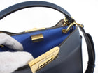 Fendi Navy Blue Leather Peekaboo Iconic Essentially Bag