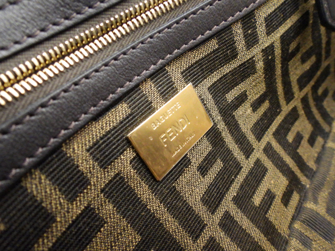 Fendi Brown FF Zucca Medium Two Way Baguette Bag