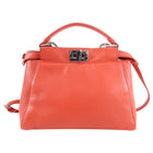 Fendi Red Leather Peekaboo Mini Two-Way Bag