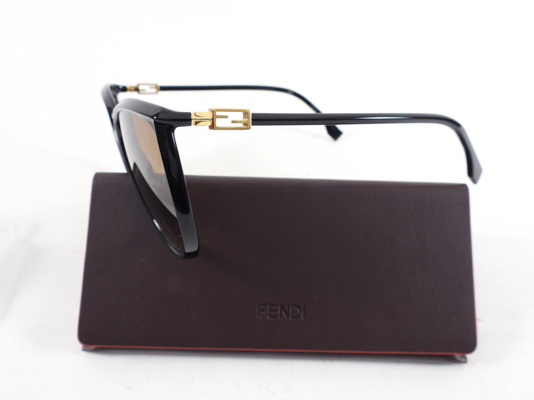 Fendi Black Sunglasses with Brown Lens FF0374