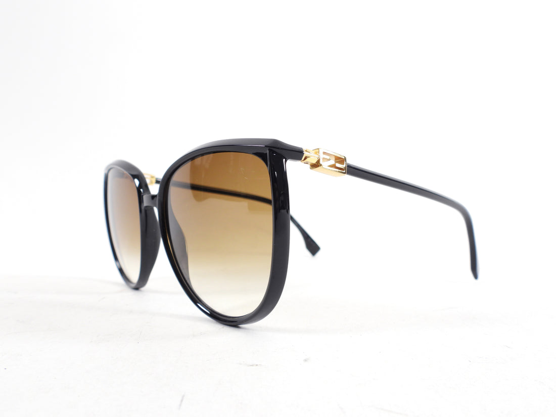 Fendi Black Sunglasses with Brown Lens FF0374