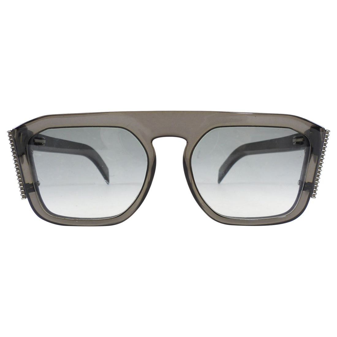 Fendi Freedom Clear Black Acetate Crystal Square Frame Sunglasses