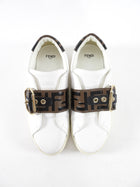 Fendi White Low Top Embossed FF Zucca Leather Sneakers - 36.5 / 6