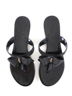Salvatore Ferragamo Black Rubber Bow Jelly Flip Flop Sandals - 8