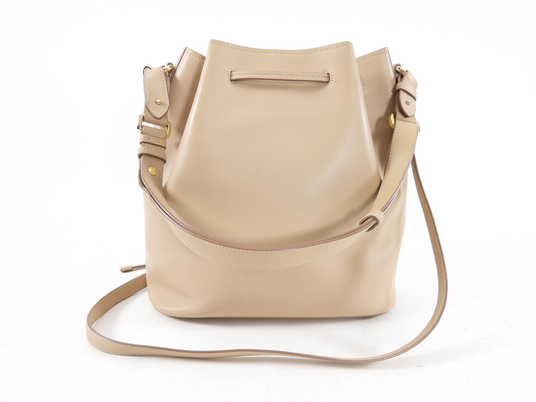 Ferragamo Sansy Light Beige Leather Two-Way Bucket Bag