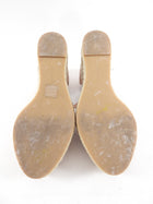 Ferragamo Nude Leather Espadrille Wedge Sandals - 9C