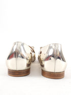 Ferragamo Elisabella Gold Metallic Bow Flat Shoes - 10B