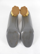 Ferragamo Grey Patent Leather Metal Heel Pumps - 9.5