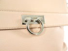 Salvatore Ferragamo Gancini Sofia Nude Grained Leather Two Way Handbag