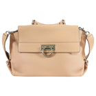 Salvatore Ferragamo Gancini Sofia Nude Grained Leather Two Way Handbag