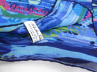 Ferragamo Blue Silk Chiffon Printed Long Rectangular Scarf