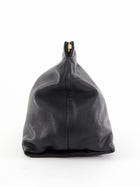 Flattered Black Leather Soft Clay Fold Over Clutch Bag