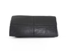 Flattered Black Leather Soft Clay Fold Over Clutch Bag