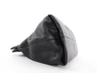 Flattered Black Leather Soft Clay Fold Over Clutch Bag