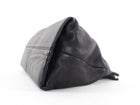 Flattered Black Leather Soft Clay Fold Over Clutch Bag