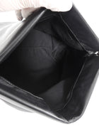 Flattered Black Leather Soft Clay Fold Over Clutch Bag