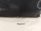 Flattered Black Leather Soft Clay Fold Over Clutch Bag
