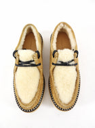 Freda Salvador Willow Tan Lug Shearling Suede Moccasin Shoe - 37