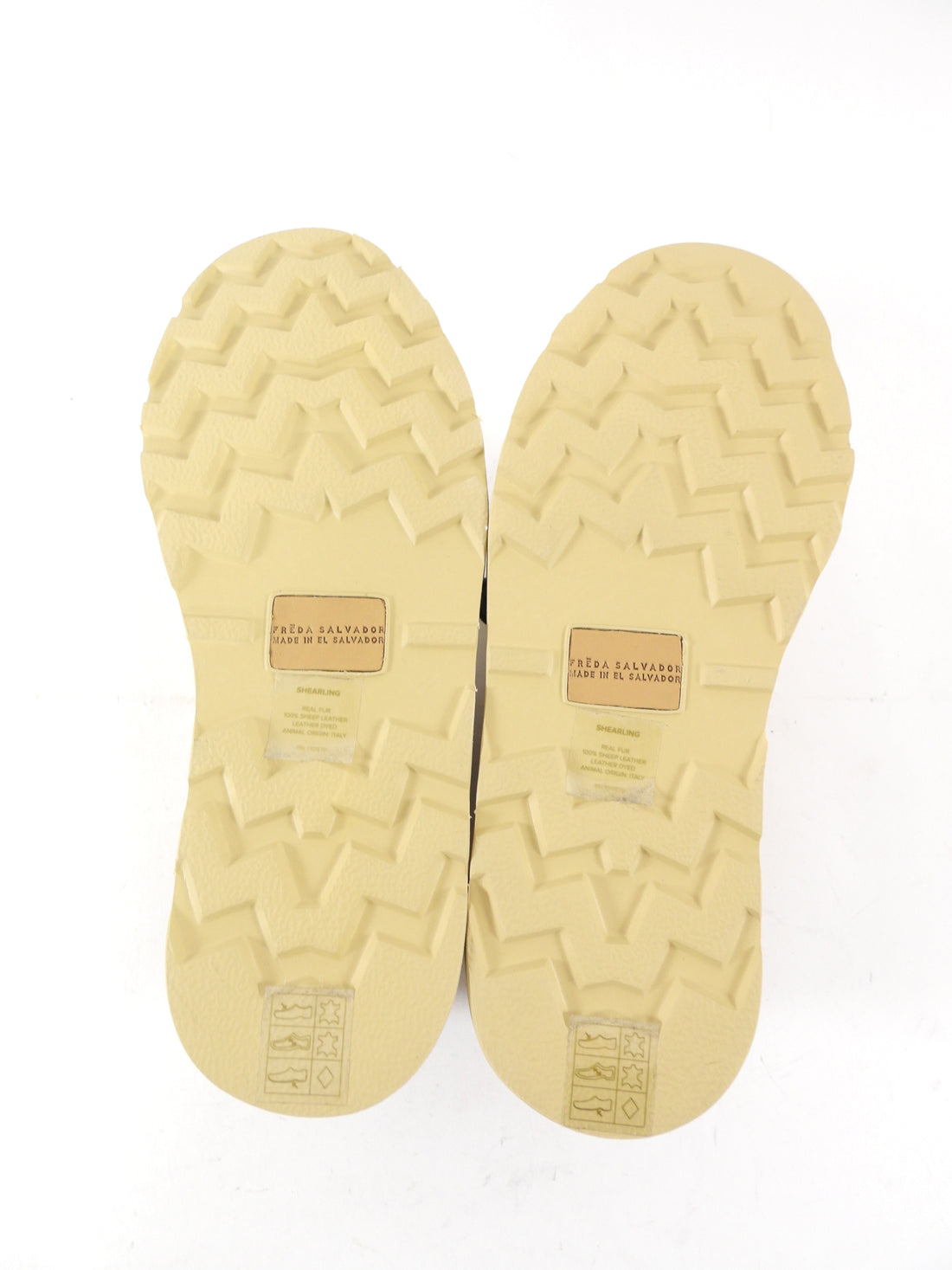 Freda Salvador Willow Tan Lug Shearling Suede Moccasin Shoe - 37