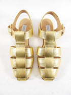 Gabriela Hearst Gold Metallic Leather Lynn fisherman Sandals - 37