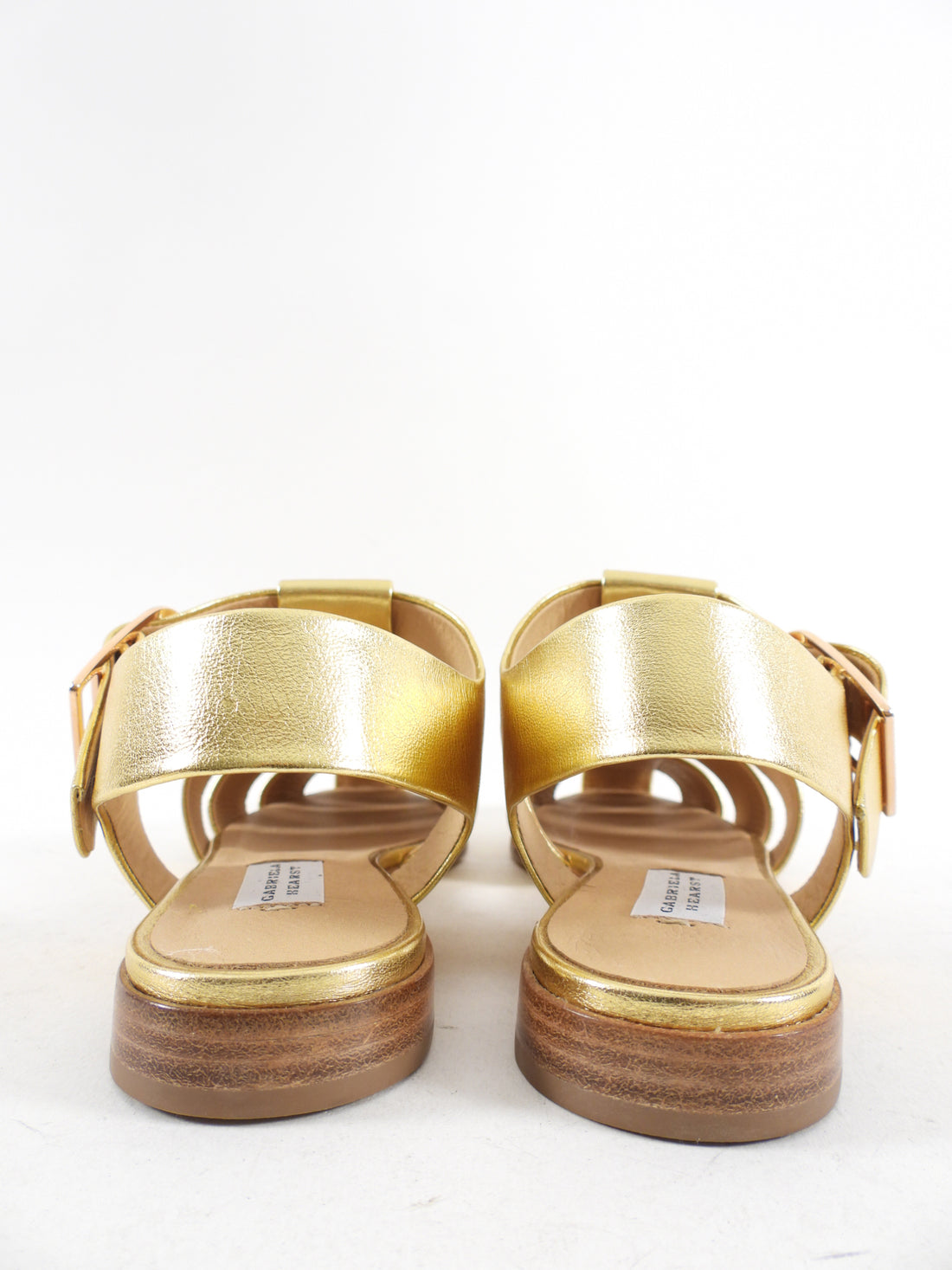 Gabriela Hearst Gold Metallic Leather Lynn fisherman Sandals - 37