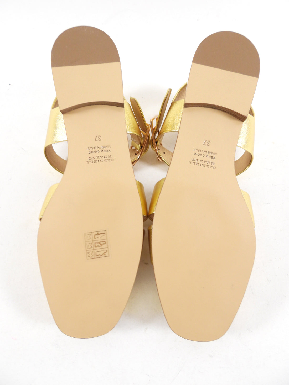 Gabriela Hearst Gold Metallic Leather Lynn fisherman Sandals - 37