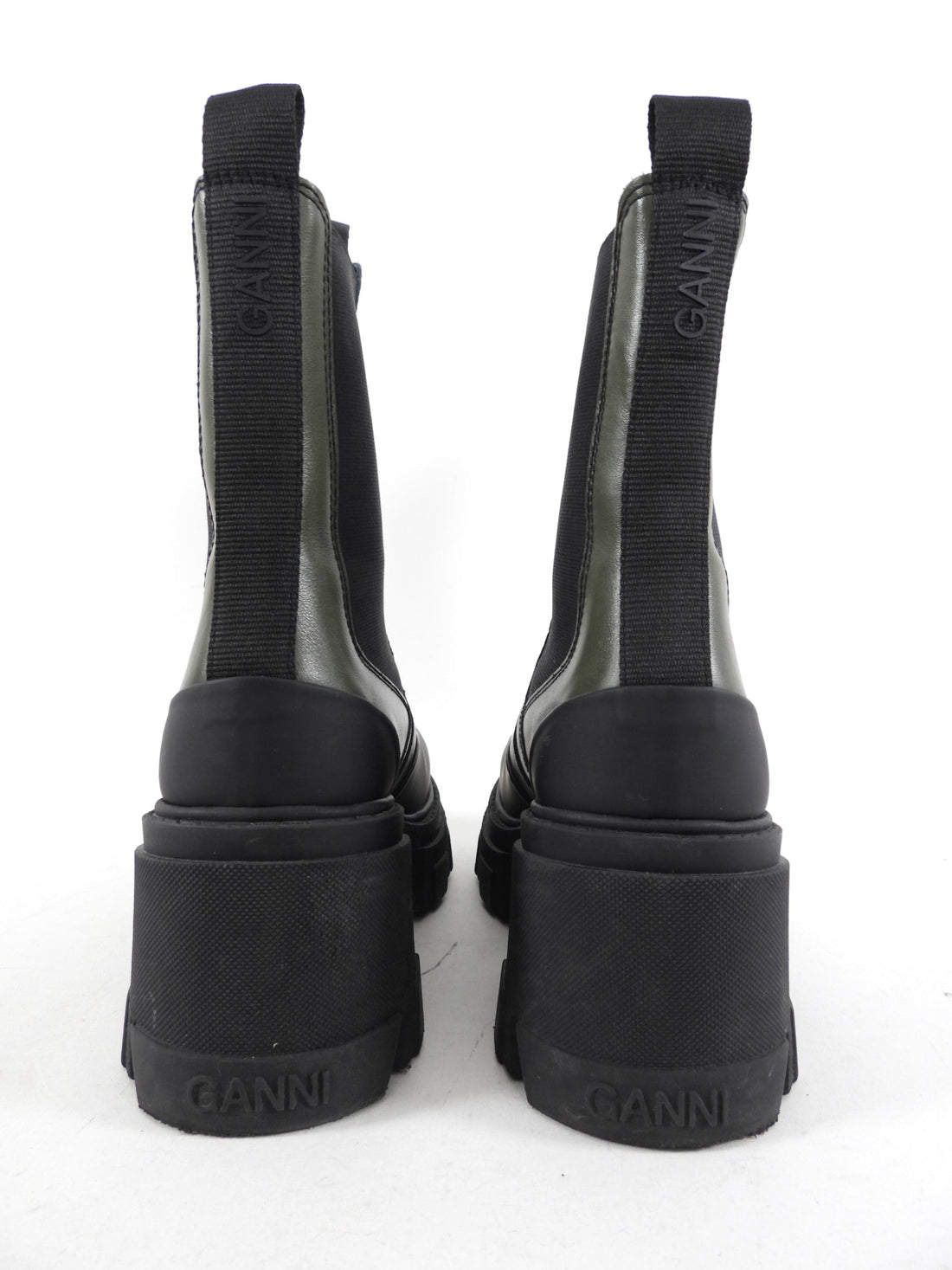 Ganni Dark Green Lug Sole 40mm Ankle Boot - 37 / 7