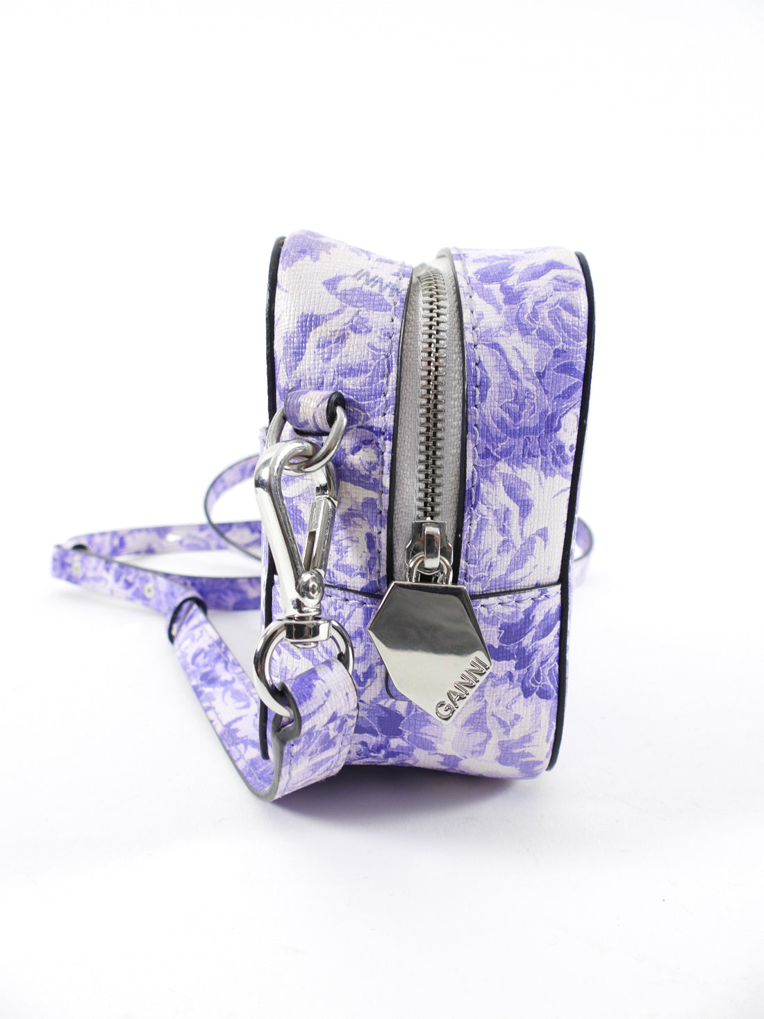 Ganni Purple Floral Small Crossbody Camera Bag