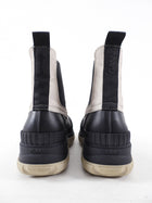 Ganni Black and Light Beige Lug Sole Ankle Boots - 36.5